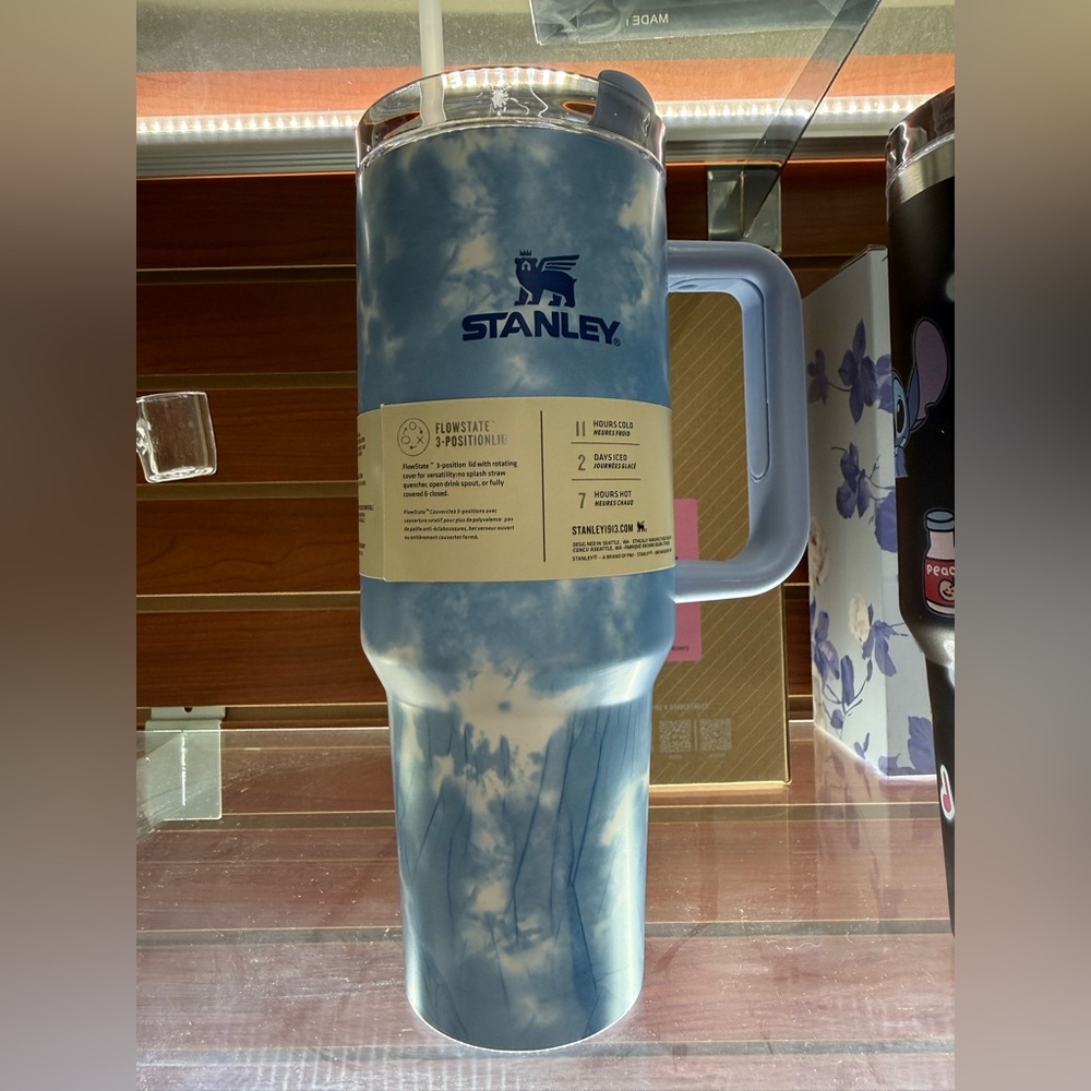Stanley Blue Tie-Dye Insulated Travel Mug with Handle